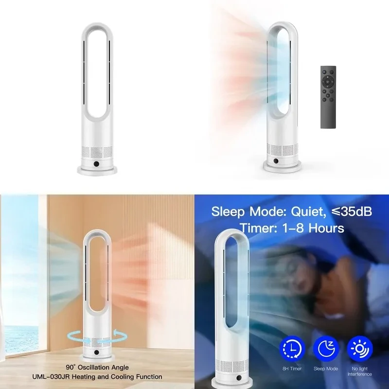 Portable 2 in 1 Electric Cooling and Heating Bladeless Fan Tower Fan for Hotels Space Heaters