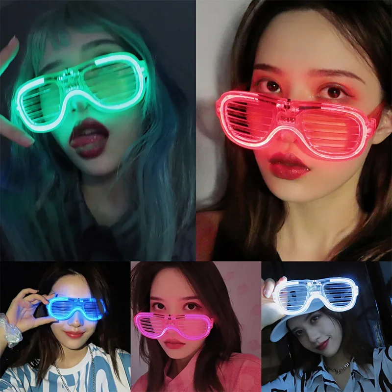 20pcs Glasses Light Up Shutter Shades Sunglasses Adult Kids Glow Neon Party Toys Birthday Wedding Festival