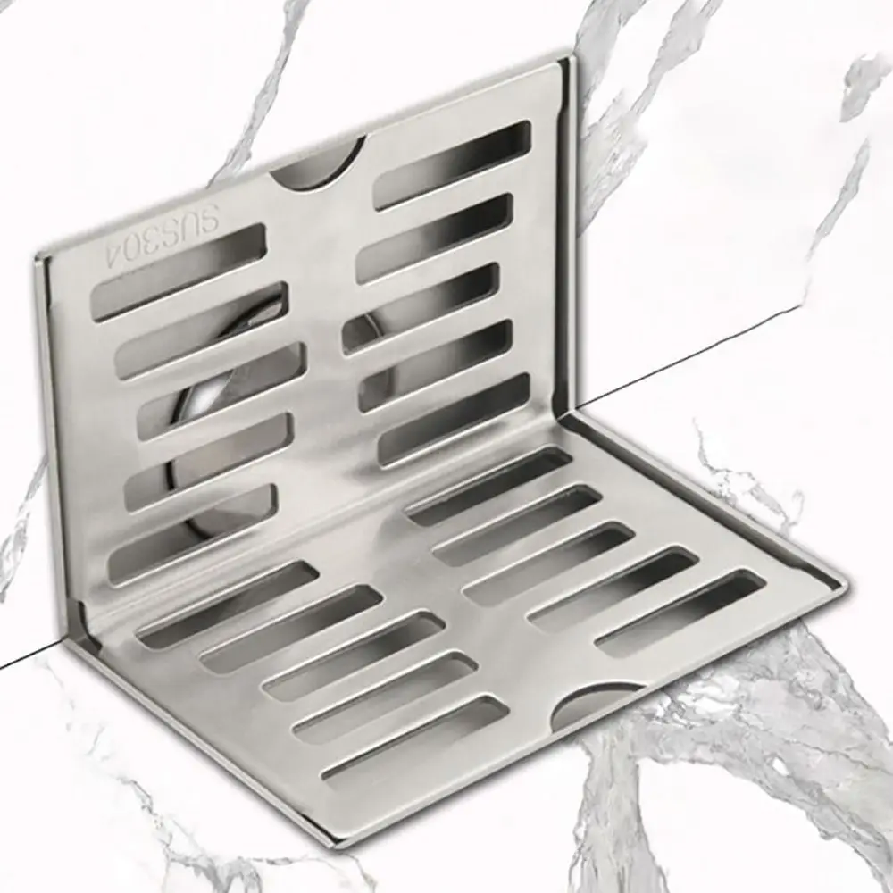 

Durable for 50 Pipe Corner Floor Drain L Shape Wear Resistant Side Drainage 10cm 304 Stainless Steel Wall Drain Balcony
