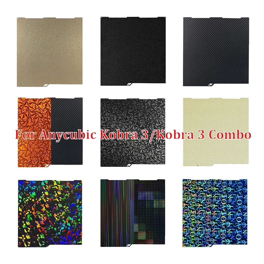 

For Anycubic Kobra 3 Combo Build Plate 256x268 Spring Steel Sheet PEO PET PEY Sheet Double Sided Anycubic Kobra 3 Build Plate