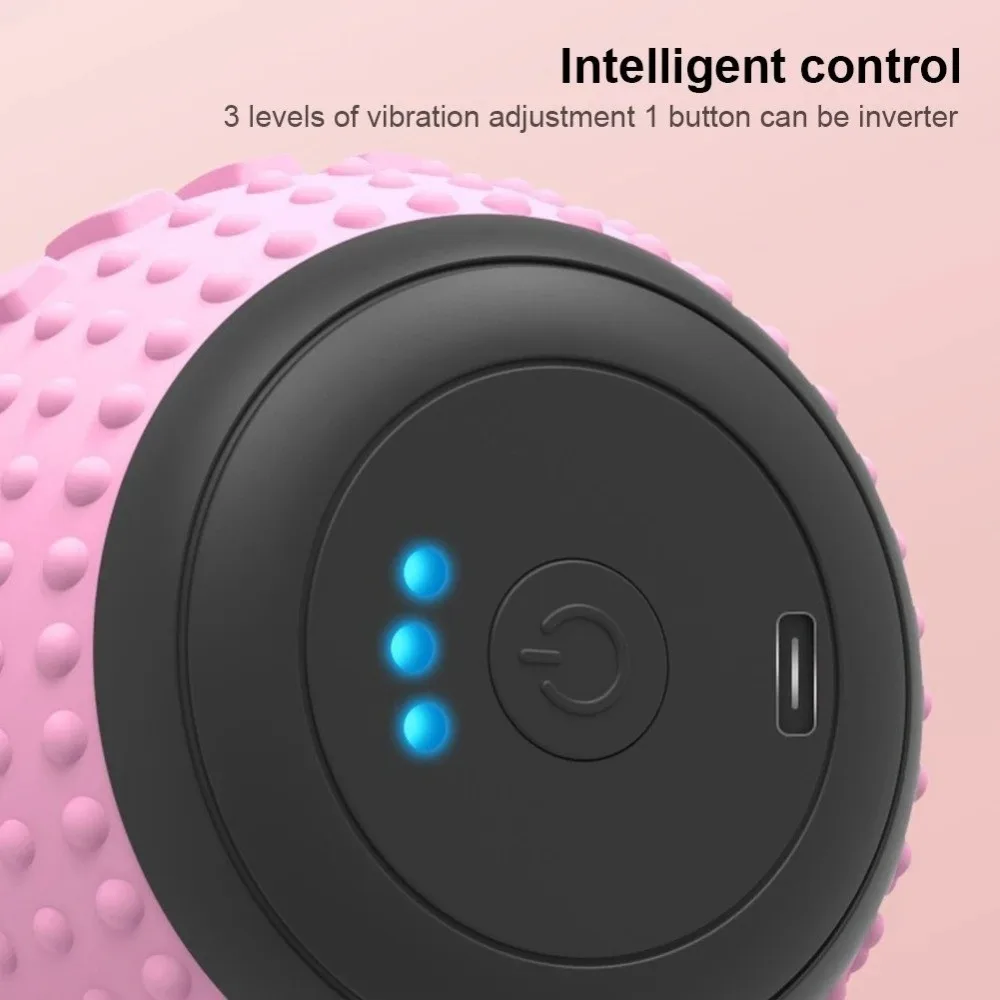 

Silicone Vibration Peanut Massage Ball Muscle Pain Relief USB Rechargeable Electric Massage Peanut Ball Fitness Equipment Small