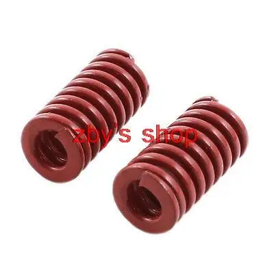 2 peças mola de compressão tubular vermelha de serviço médio 10 mm x 20 mm