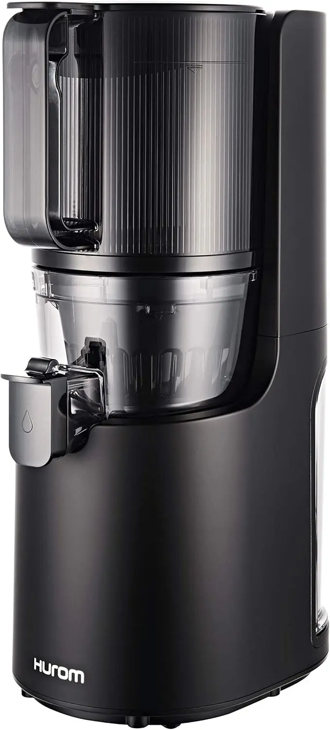 Easy Clean Slow Juicer, Matte Black  Hands Free  Hopper Fits Whole Produce Quiet Motor Scrub Free Cleaning  BPA Free  Ea