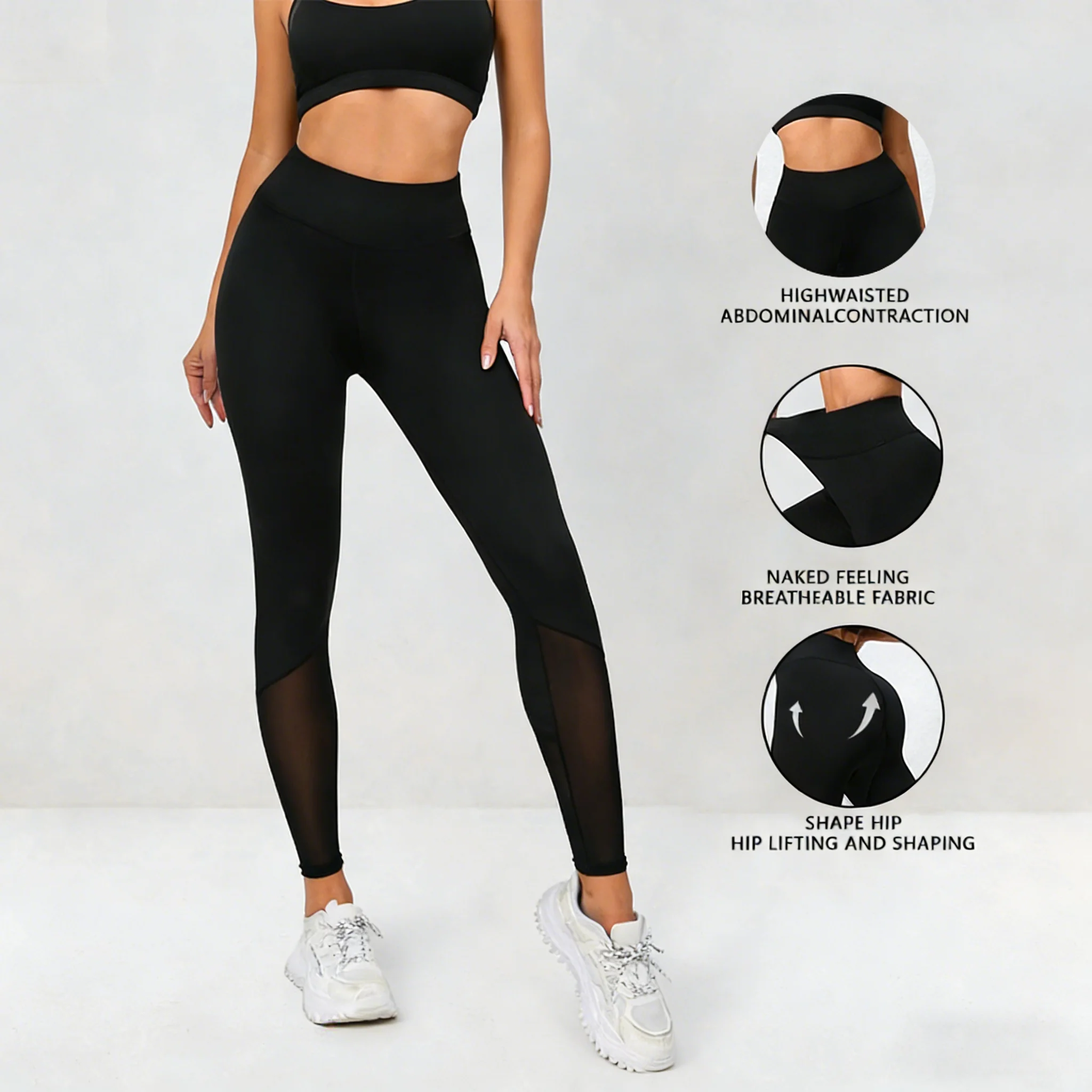 New High Waist Yoga leggings Pants for Women Tummy Control Leggings Stretchy Soft Quick Dry Workout Running Pants Gym Sports