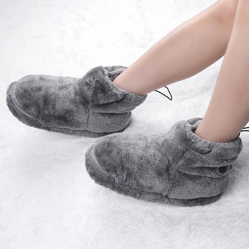 

USB Heater Foot Shoes Plush Warm Electric Slippers Comfortable Foot Warmer Shoes Electric Heated Shoes for Women Men