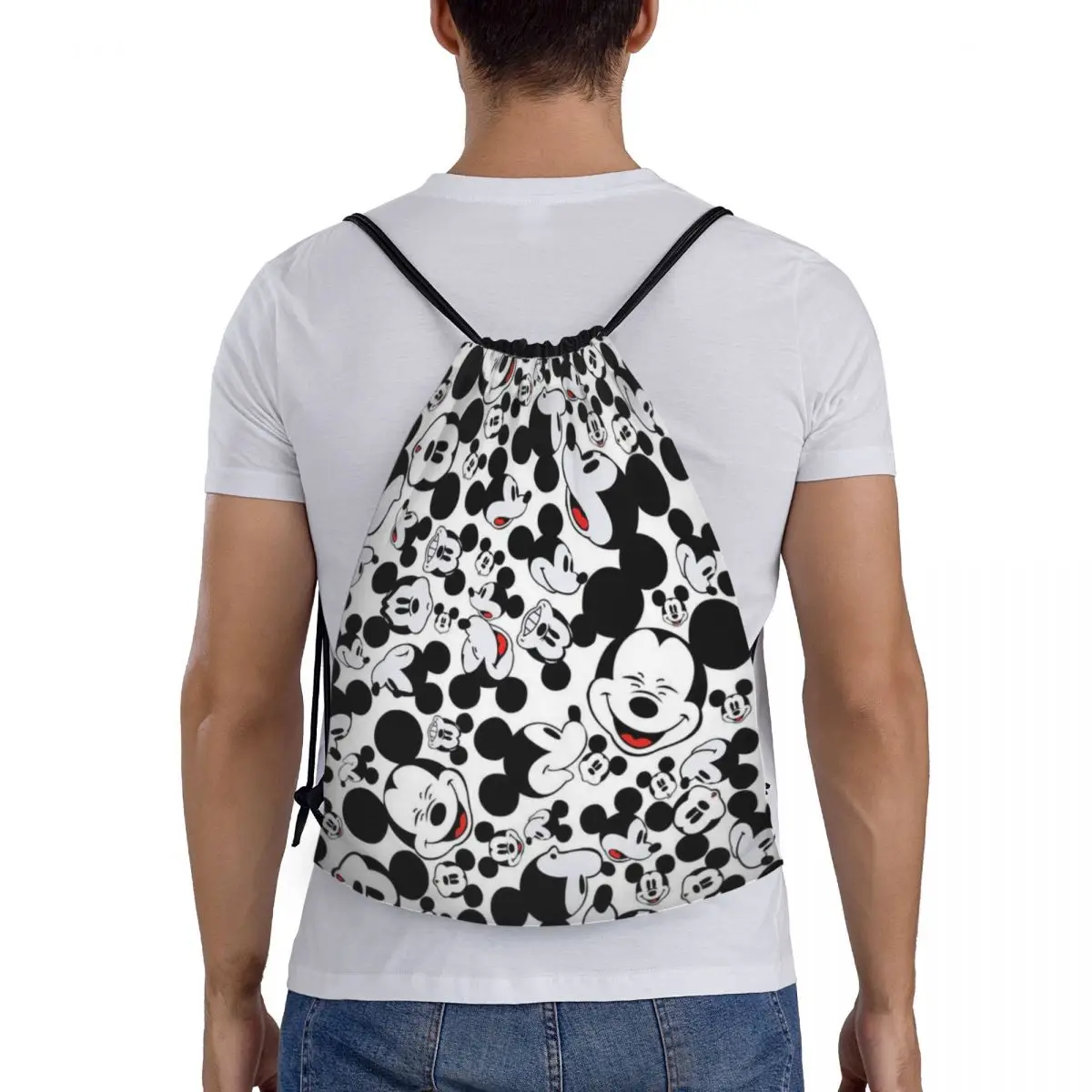 Custom Mickey Mouse Minnie Drawstring Bags for Shopping Yoga Backpacks Men Women Sports Gym Sackpack