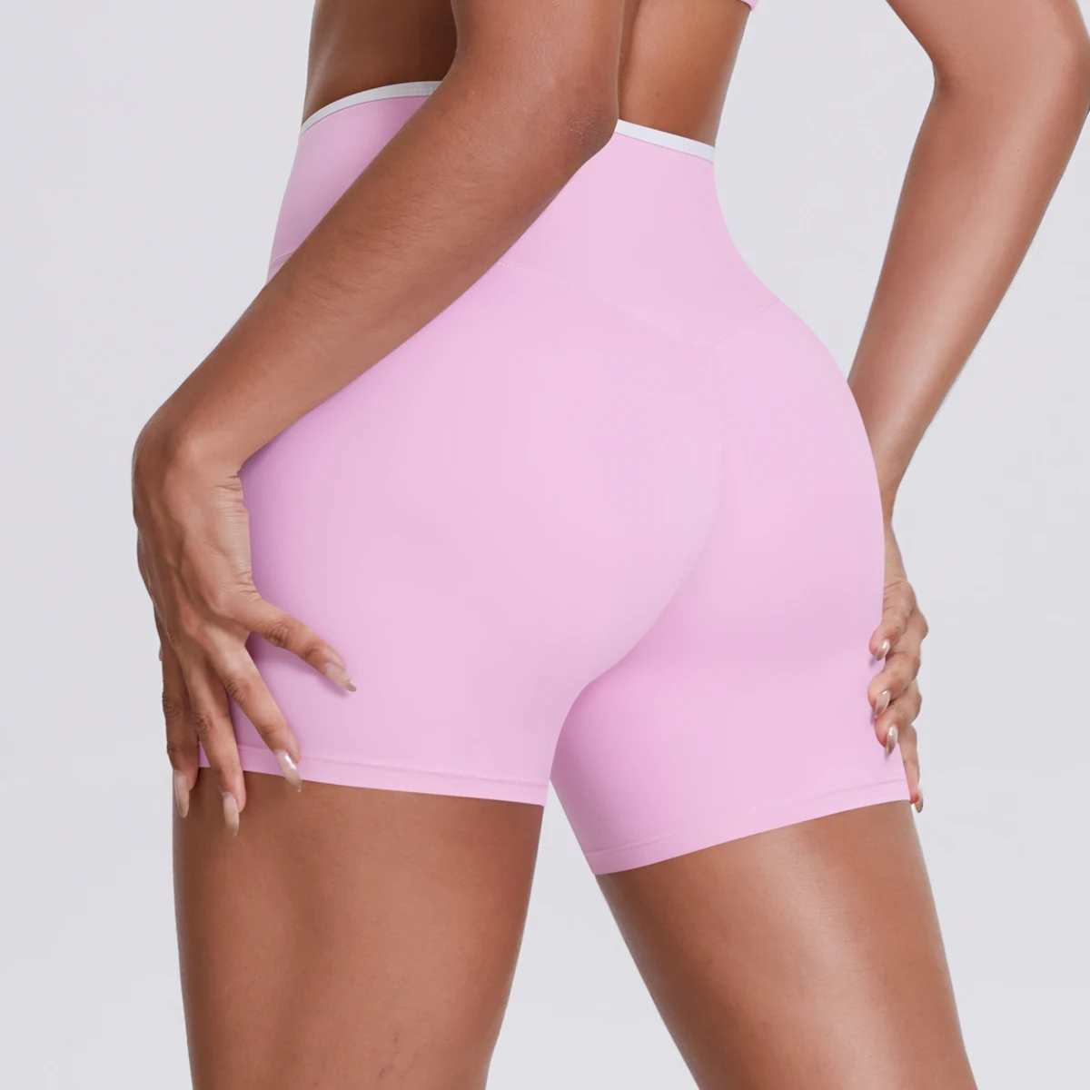 Yoga-Shorts, Damen-Fitness-Shorts, Shorts mit V-förmiger Taille, Lauf- und Fahrradshorts, atmungsaktive Sportleggings, Shorts mit hoher Taille für das Training und das Fitnessstudio. – Detail 37