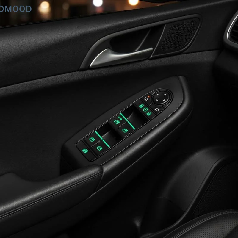【CR】1/3/5Sheets 18pcs Car Window Control Button Luminous Stickers Glow In The Dark Waterproof Auto Interior Decals