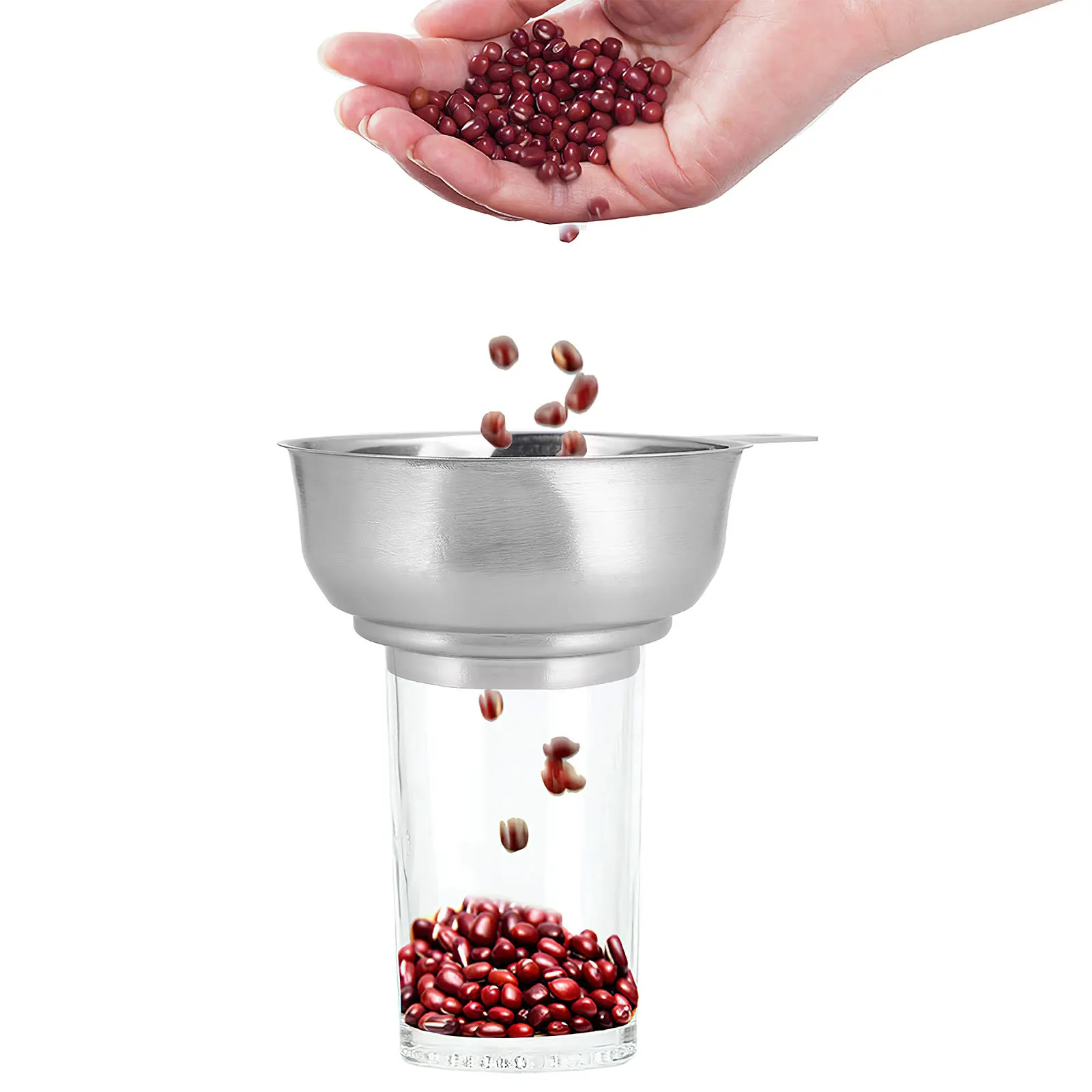 

1 шт., воронка с широким горлышком из нержавеющей стали, большой диаметр, воронка для утечки масла, ручка, кухонный гаджет, многофункциональный кухонный инструмент