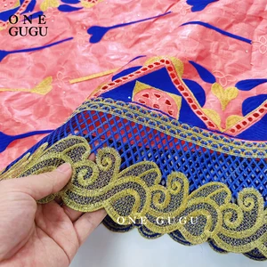 النساء الأفريقيات بازين اللباس مزيج حجم الخوخ التطريز حوض ريتشي داشيكي رداء لملابس فستان الزفاف النيجيرية أنقرة أعلى 10 مبيعات أردية كابولانا أفريقية - رقم 7