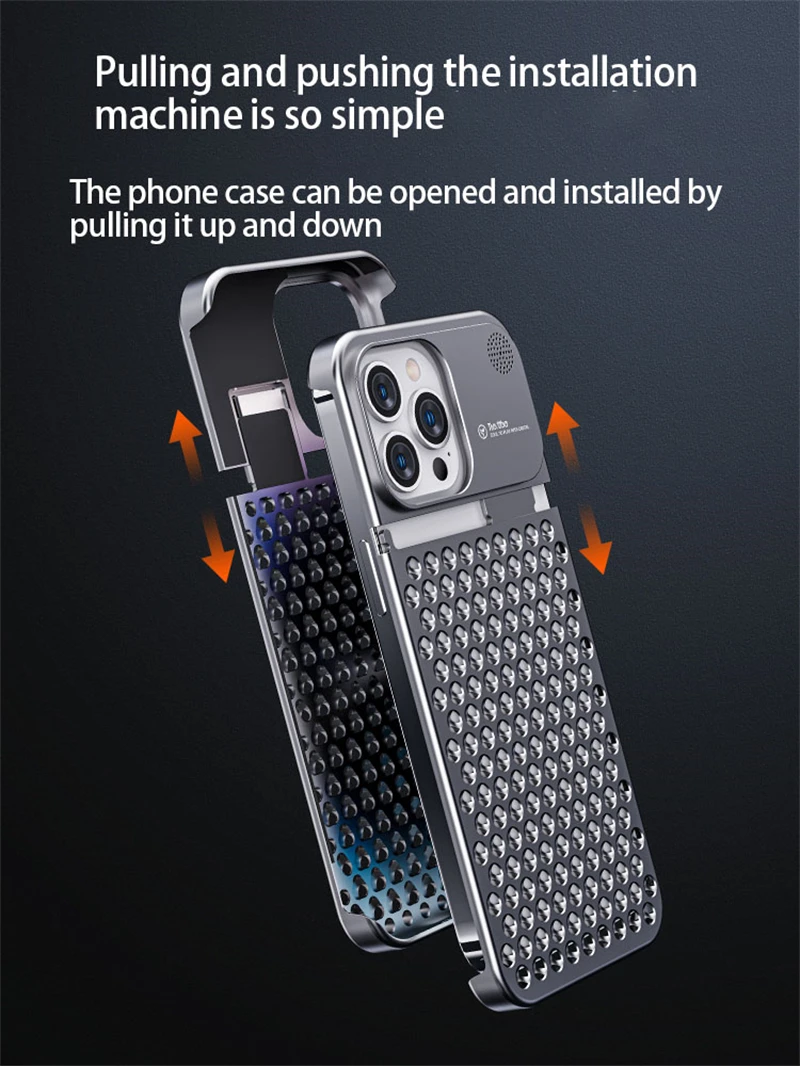 Metal Aluminum Alloy Heat Dissipation Aromatherapy Phone Case For iPhone 15 14 13 12 Pro Max No Border Back Cover Protective
