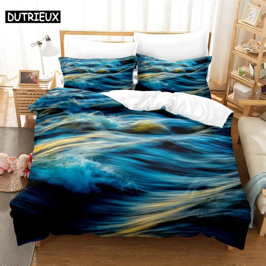 

3PCS Ink painting Bedding Sets Home Bedclothes Super King Cover Pillowcase Comforter Textiles Bedding Set