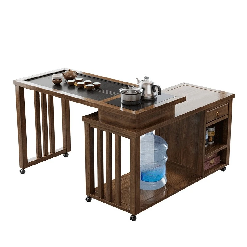 

New Chinese tea table and chair combination, living room home solid wood balcony small tea table