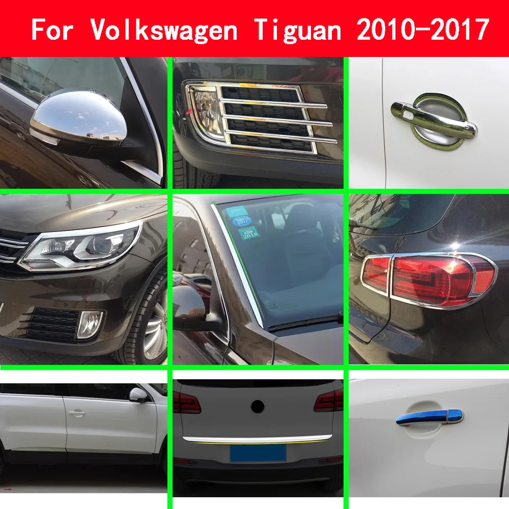 For Volkswagen VW Tiguan MK1 2010-2014-2016 Car Rear Fog Light Frame Rear Trunk Mirror Handle Bowl Fuel Cap Door Body Cover Trim