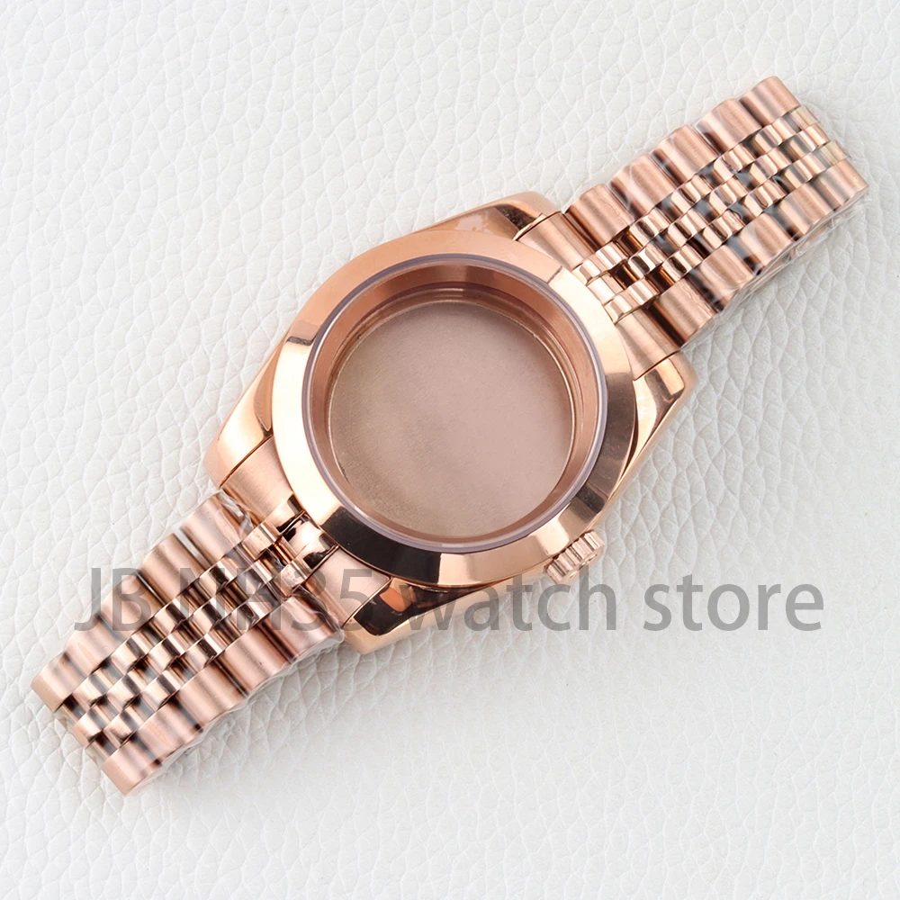 Rose Gold 36/39mm NH35 Watch Case for Seiko NH35 NH36 Movement DATEJUST Sapphire Glass Jubilee/Presidential/Oyster Bracelet