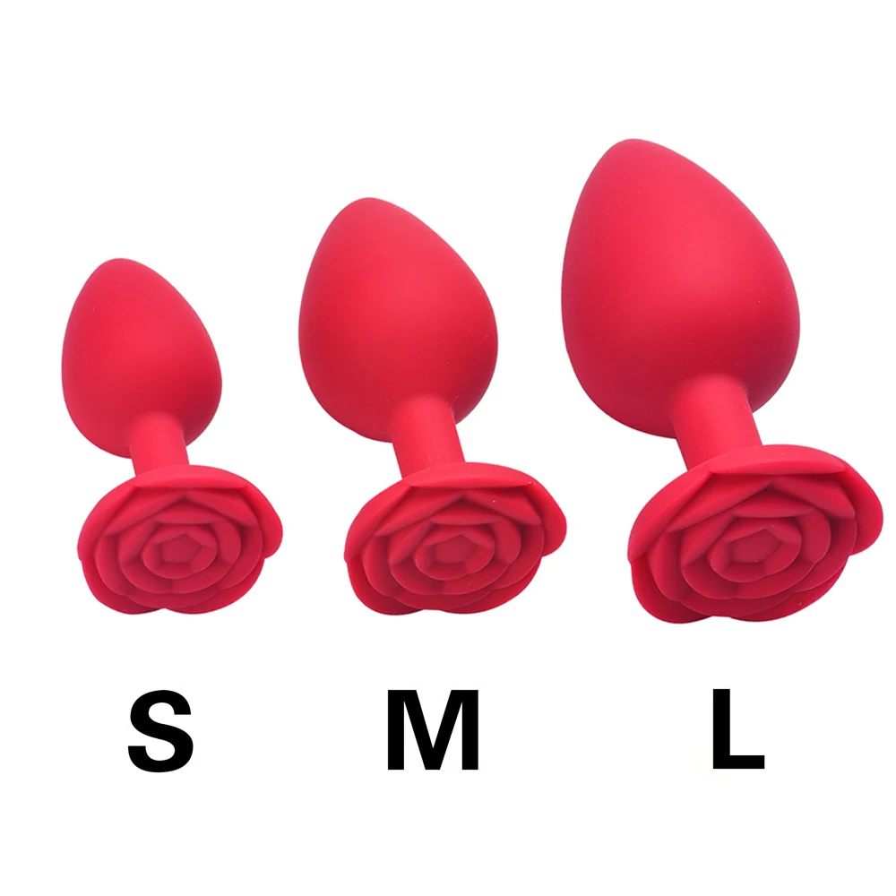 Rose Anale Plug 3-Size Siliconen Butt Pluggen Stimulator Anale Seksspeeltjes Prostaat Massager Anale Trainer Speeltjes voor Mannen Vrouwen koppels