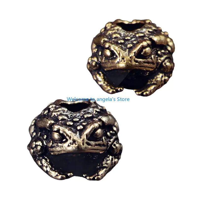 X4YC Brass Toads Beads Charm Pendant for Creative DIY and Crafting Lanyard Activity