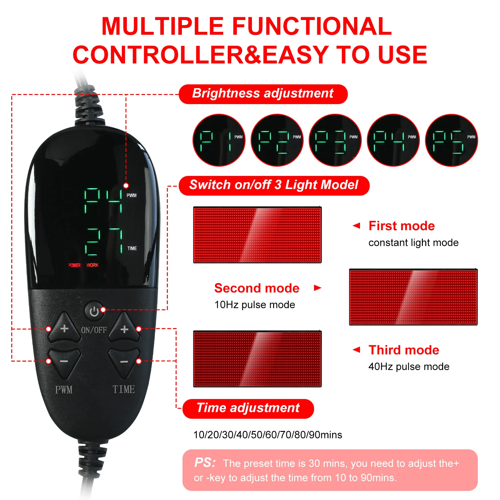 LOVTRAVEL-esterilla de terapia de luz infrarroja, bolsa de luz roja, almohadillas grandes para todo el cuerpo, 2560 piezas, LED, 660 y 850nm, novedad