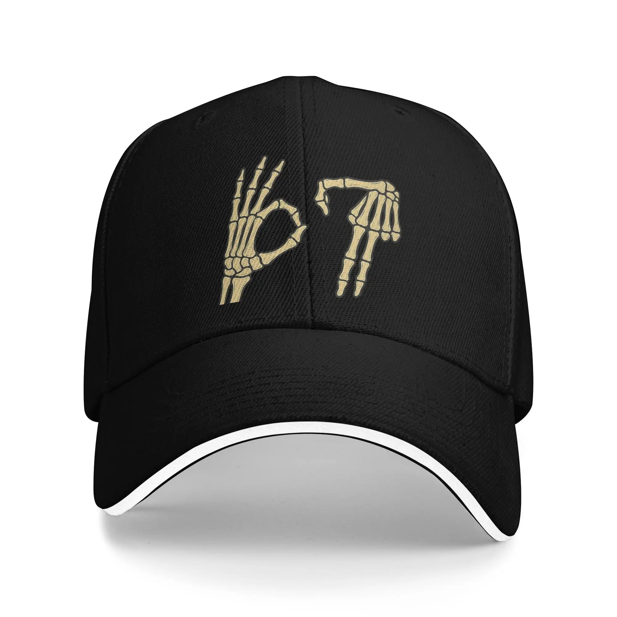 67 Skeleton Hand Halloween Casual Baseball Cap  Hunting Camping Trucker Hat Summer Sun-Proof Couple Women Fashion Baseball Caps