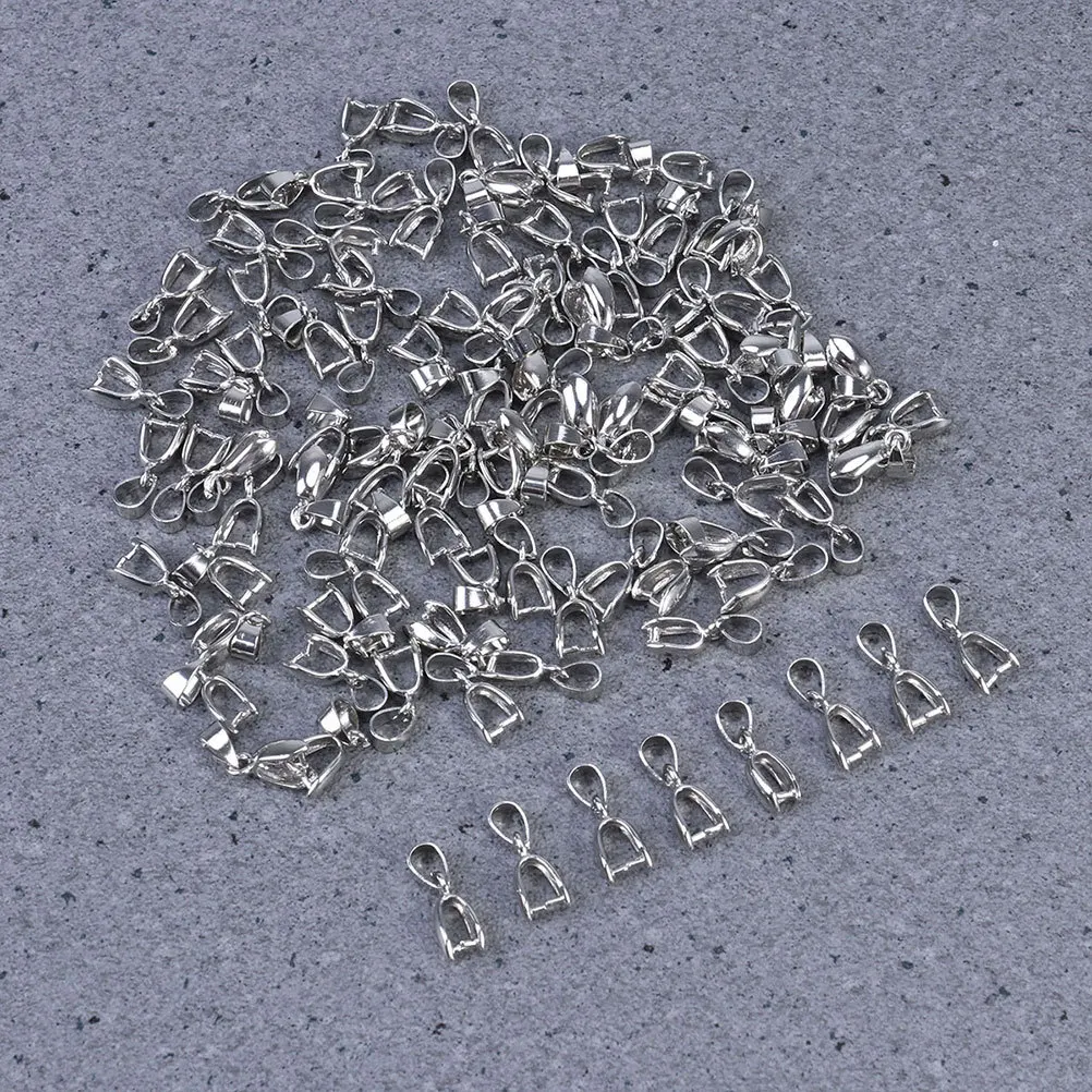 

50 pcs Copper Metal Pinch Clip Bead Connector For Diy Necklace Pendant Jewelry Making Metal Pinch Clip Supplies Hang Ring