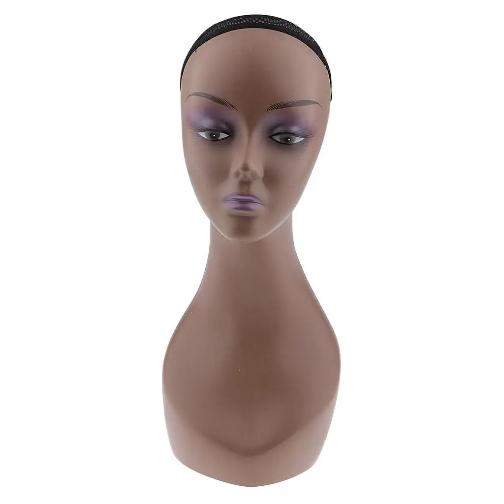 

Mannequin Manikin Display Head ABS Sturdy Coffee Color Wig Hat Scarf Holder for Home Showcase Salon Use