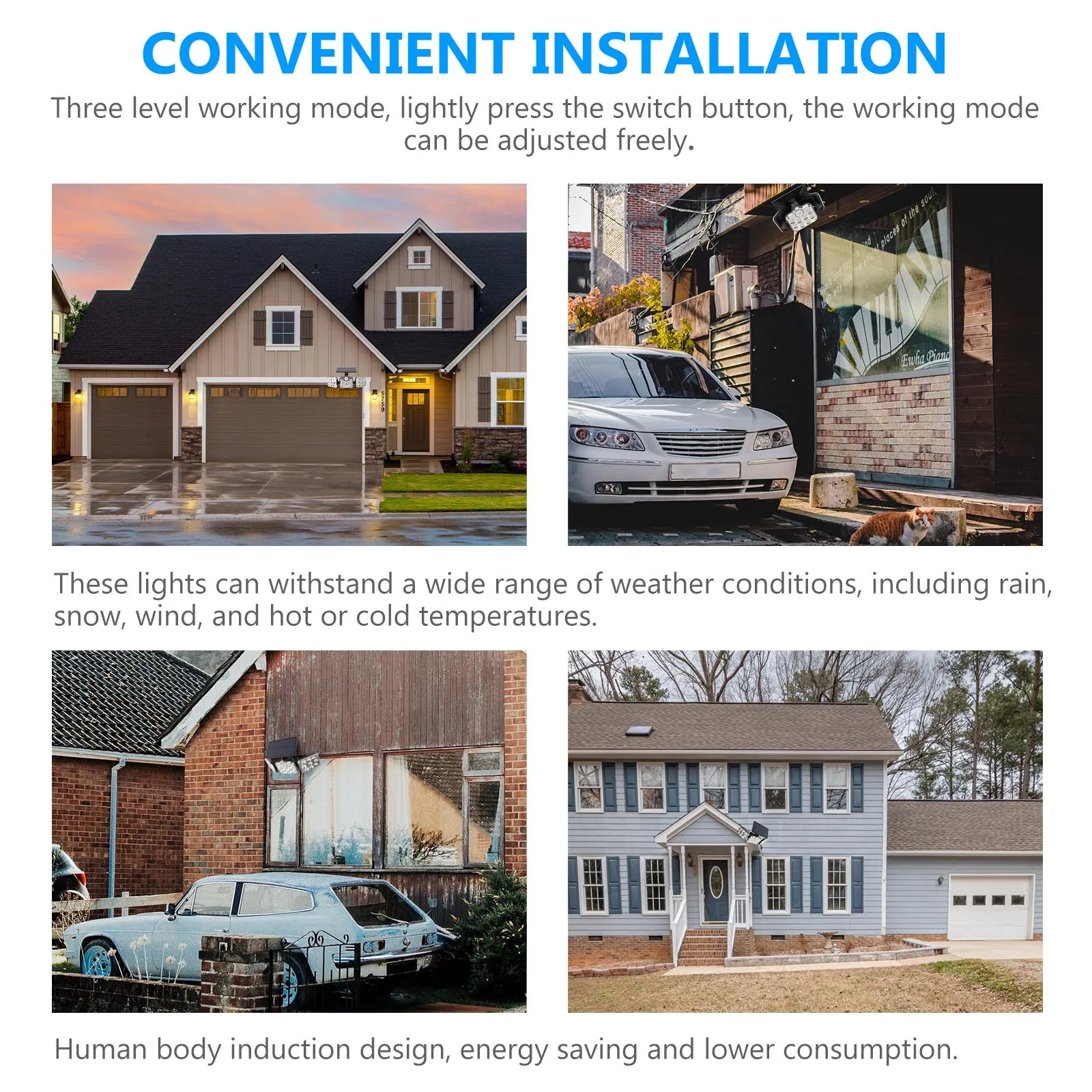 

1Pcs Solar Wall Lamp Waterproof Human Body Induction Durable Outdoor Garden Patio Yard Street Lighting Black Wall Lamp