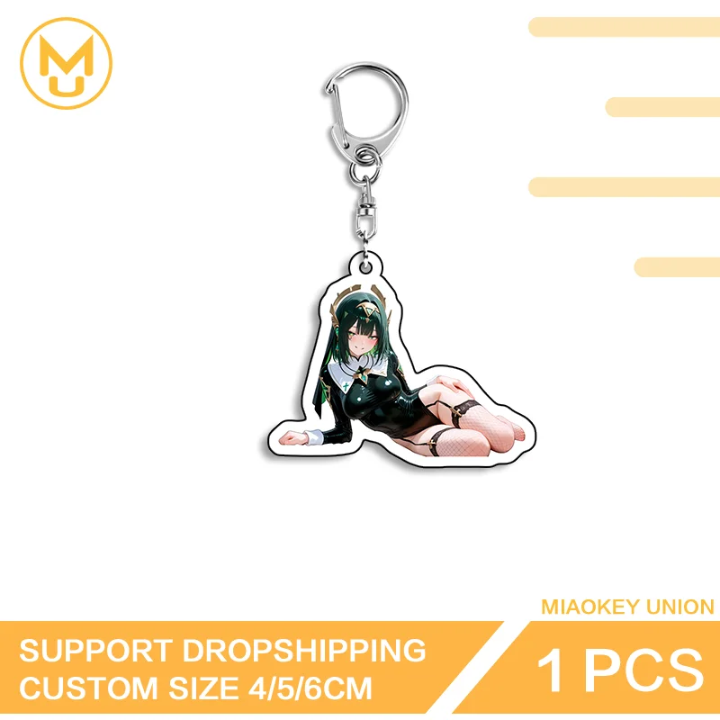 Genshin Impact Nefer Popular Keychain Accessories Acrylic Lying Posture Enchanting Trendy Versatile Key Ring Gift For Friends