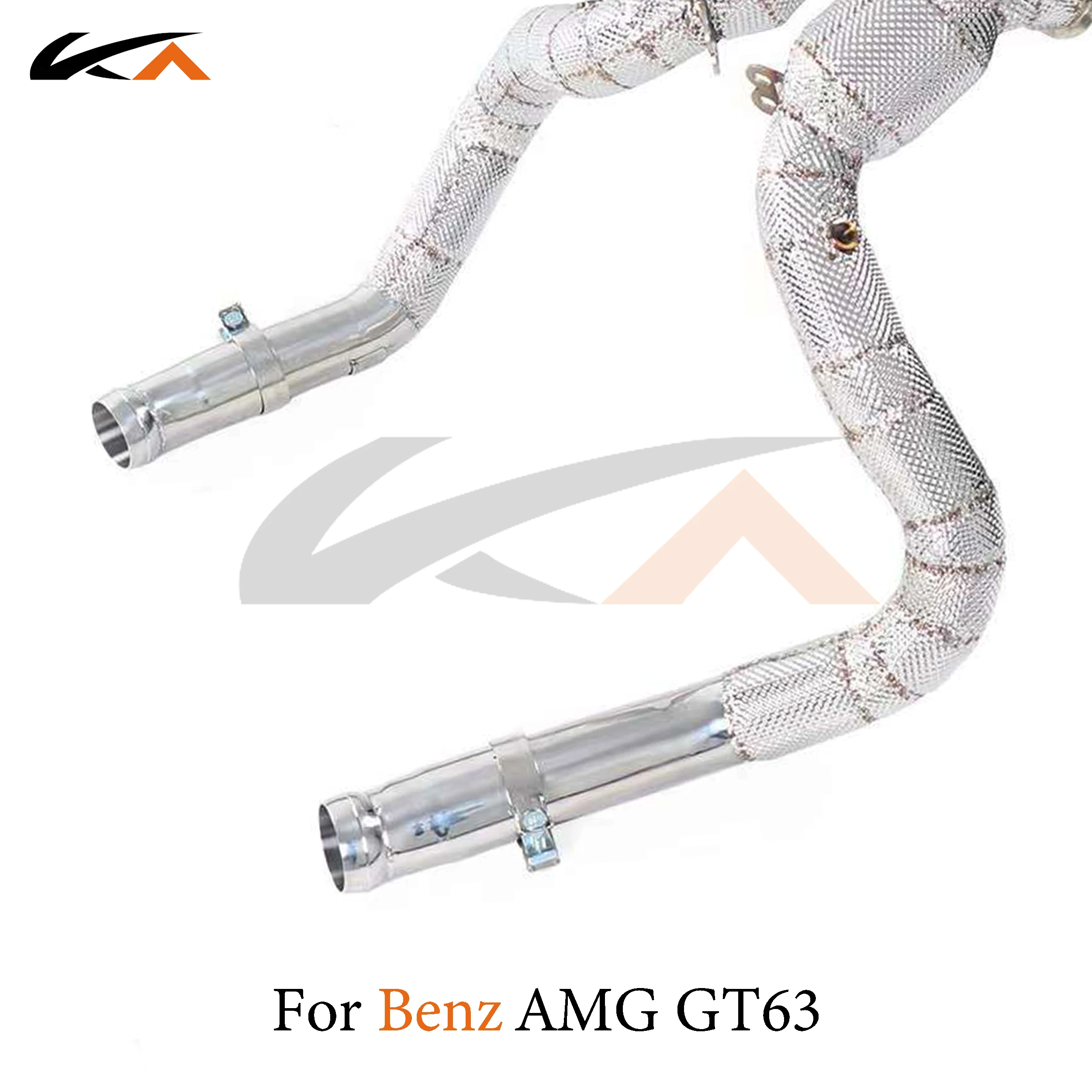 KA Tuning exhaust system header stainless downpipe for Mercedes-Benz AMG GT63 4.0T axle pipe performance catalysis heat shield