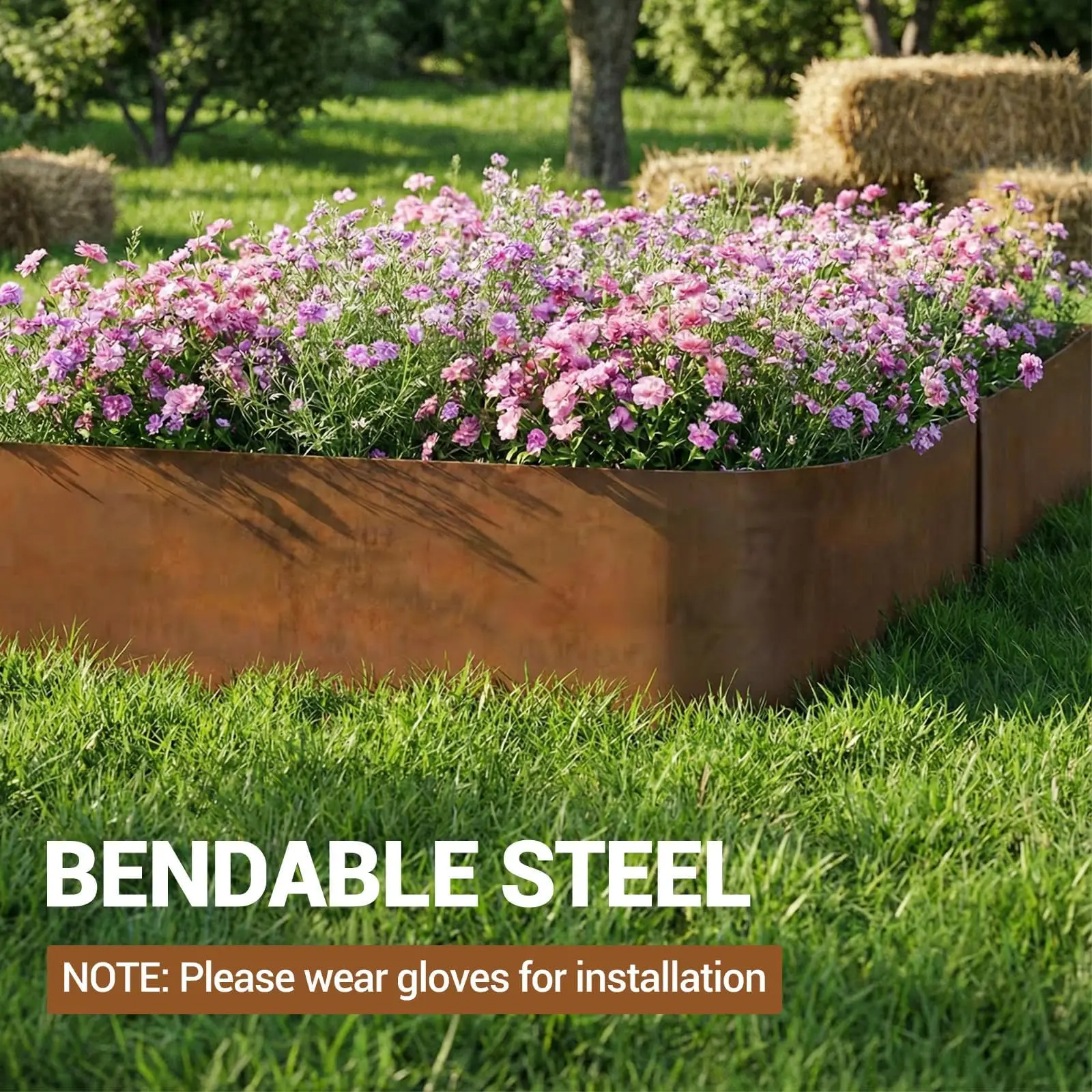 

Набор из 6/8/10 штук: оцинкованные стальные ландшафтные бордюры, металлические бордюры для сада с клипсами и перчатками, сверхпрочные гибкие бордюры для газона