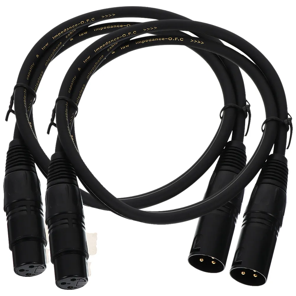 2 шт. XLR-кабель для микрофона, штекер-гнездо, 3-контактный микрофонный кабель для звуковой системы, сценического микшера, колонок, с низким уровнем искажений и стабильным соединением.