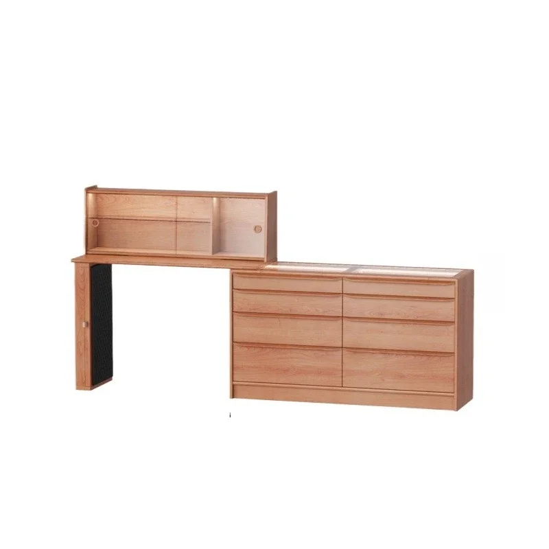 

Solid wood bedroom chest modern dresser simple integrated bedside storage dressing table corner desk