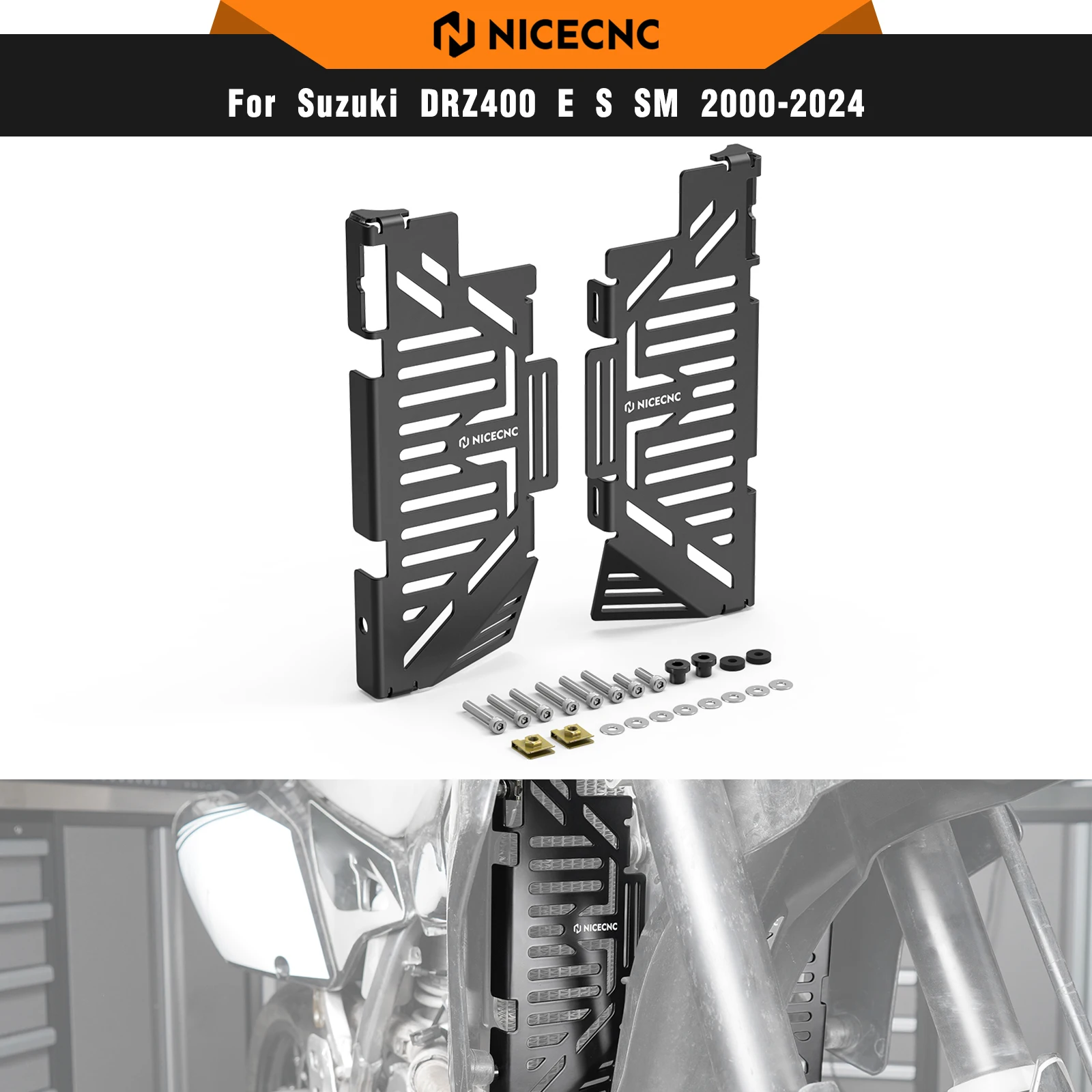 

NICECNC For Suzuki DRZ400S 2000-2024 DRZ400SM 2005-2024 DR-Z400S DR-Z400SM Motorcycle Aluminum Radiator Guards Protection Cover