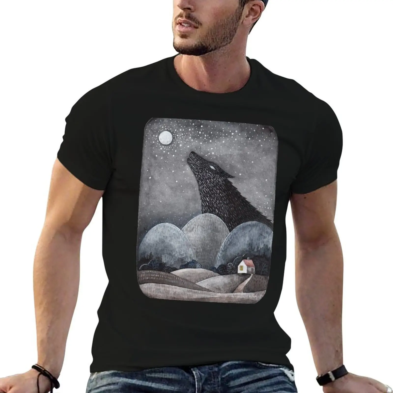 

Spirit of Wolf T-Shirt man t shirt graphic t shirts for man pack cotton T-Shirt