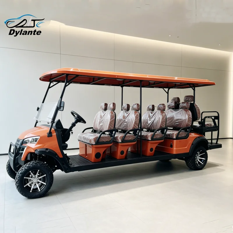 China Supplier High-End Quality 8 10 Seater Golf Cart Boost 5kw/7.5kw Off-Road Electric Golf Carts Entertainment Club Car