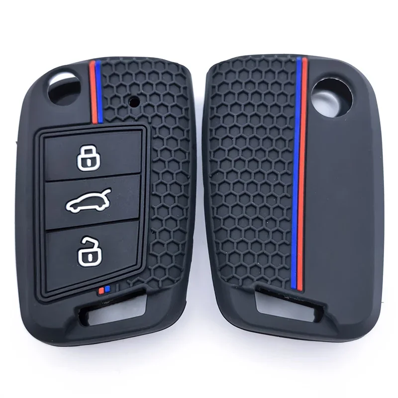 Neue Auto-Fernschlüsselhülle für VW Golf 7 GTI POLO T-Cross Touran Tiguan Skoda Octavia Rapid Kodiaq Fabia Seat Ibiza Leon