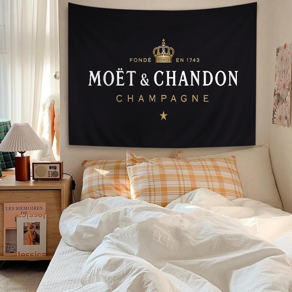 Champagne M-Moet &Chandon Cartoon Tapestry Wall Hanging Decoration Household Home Decor