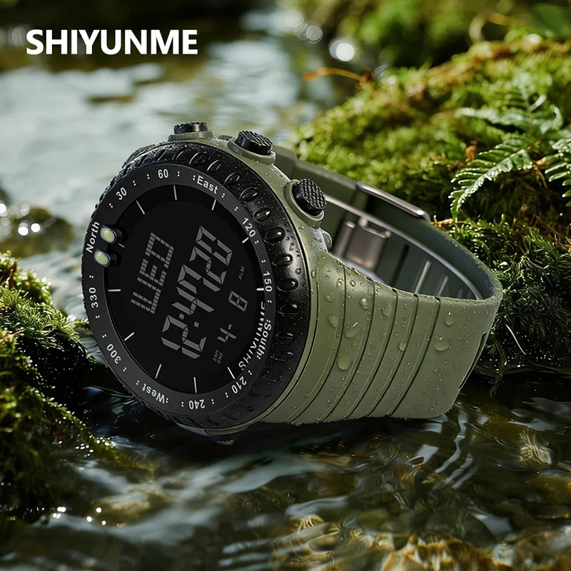 SHIYUNME New Man's Electronic Watch Large Dial LED Luminous 50M Waterproof Outdoor Sports Multi Functional Digital Men's Watches