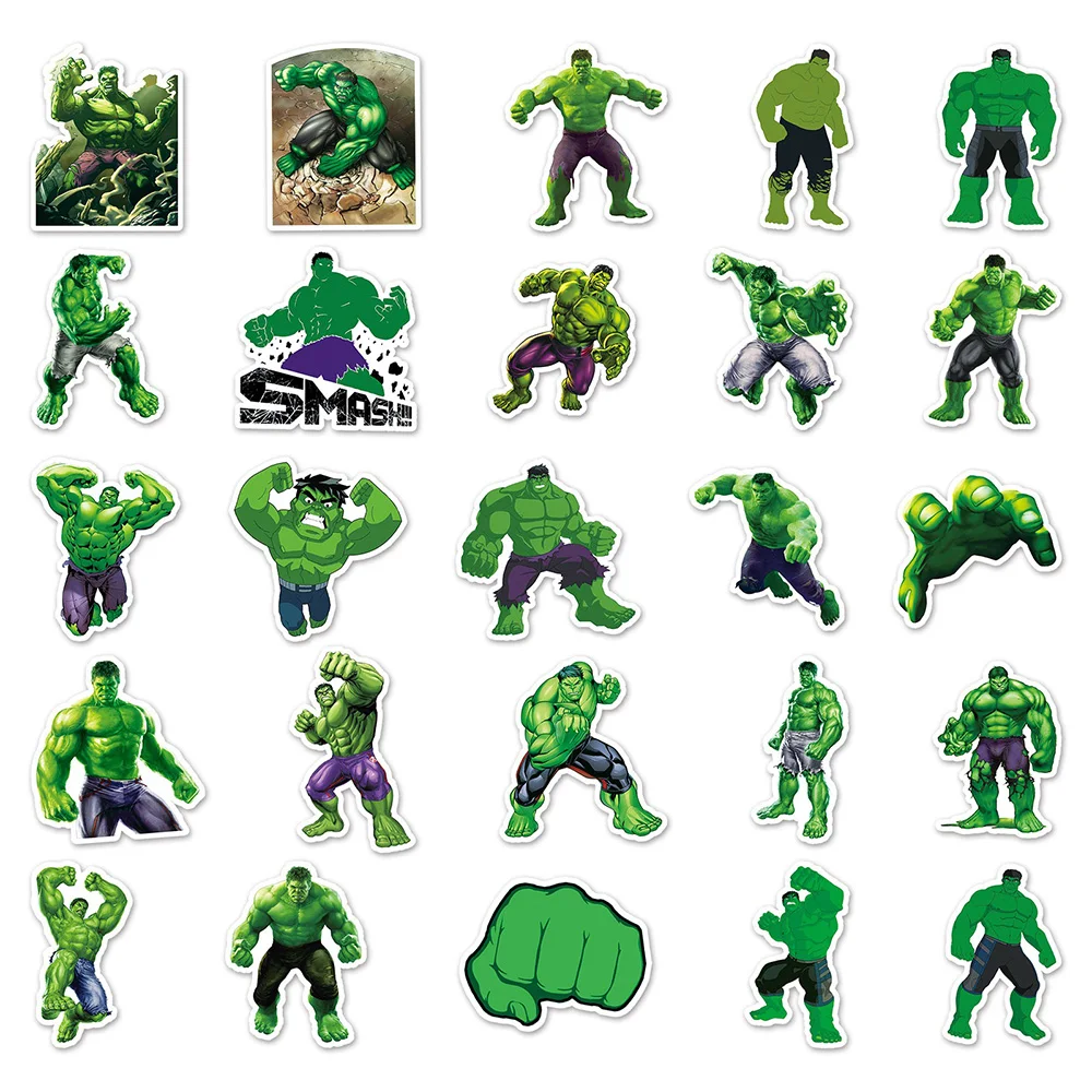 10/30/50PCS Disney Marvel Super Hero Hulk Cartoon Stickers DIY Guitar Laptop Luggage Skateboard Graffiti Decals Fun for Kid Toys