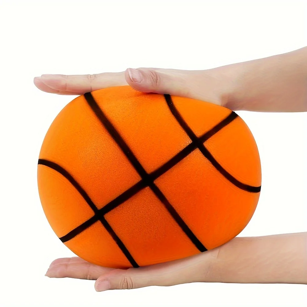 

Bouncing Mute Ball Indoor Silent Basketball with Hoop High-Resilience Lightweight Foam Basketball 24cm Kids Gifts