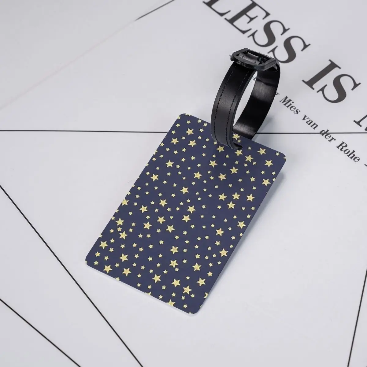 

Navy Blue Sky And Stars Print Luggage Tags Suitcase Accessories Travel Baggage Boarding Tag Label Holder ID Name Address