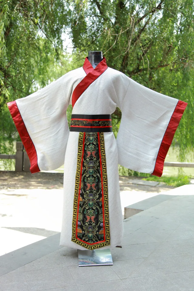 Fantasia de dança folclórica chinesa, roupa masculina, branca/preta, roupa antiga chinesa, traje da dinasmo hanfu, traje para performance de dança em palco