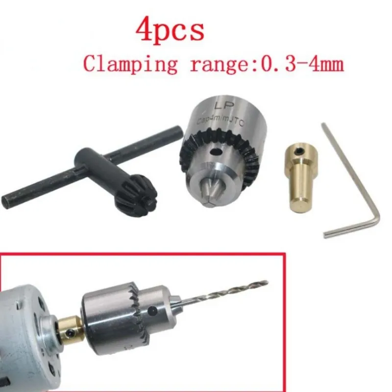 Tuta da 4 pezzi mandrino da trapano da 0.3-4mm con mandrino a pinza Micro trapano mandrino accessori per utensili rotanti foro attraverso 3.17mm
