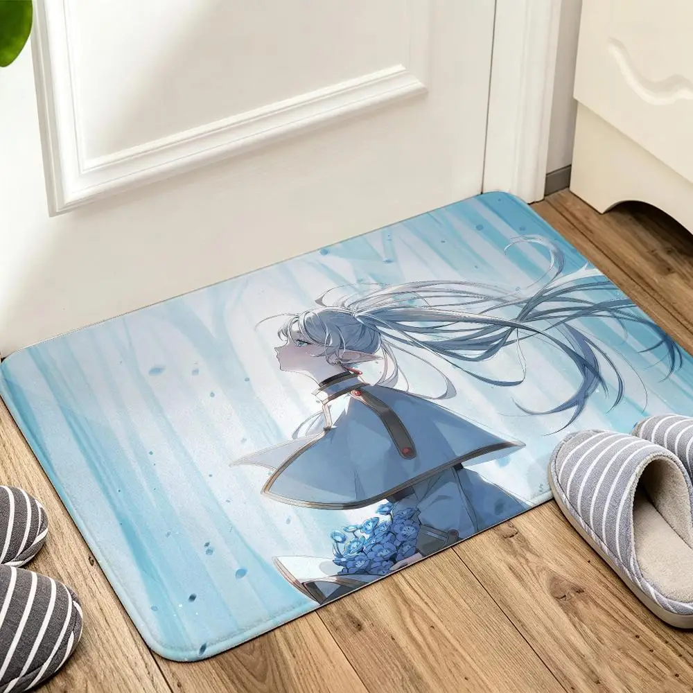 F-Frieren Beyond Journey's End Floor Mat Welcome Mat Entrance Doormat Balcony Bathroom Floor Mats Non-slip Rug Bedroom Carpet Ho
