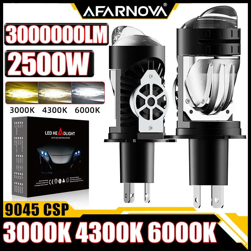 

6500K H4 Светодиодный проектор с турбо-линзами Светодиодные автомобильные фары CANBUS Авто Мотоцикл 4300K Светодиодные линзы H4 Дальний ближний свет LHD 12 В 24 В
