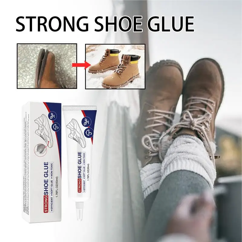 Shoe Glue Repair Adhesive 50ml Waterproof Quick Dry Boot Glue With Fine Needles Professional Shoe Care Repair Adhesive For