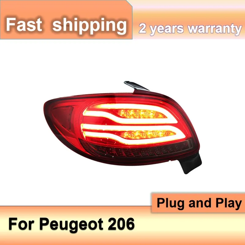 Car Accessories for Peugeot Tail Light 206cc 207 Tail Lamp Peugeot 206 Taillight  DRL Dynamic Turn Signal Brake Light