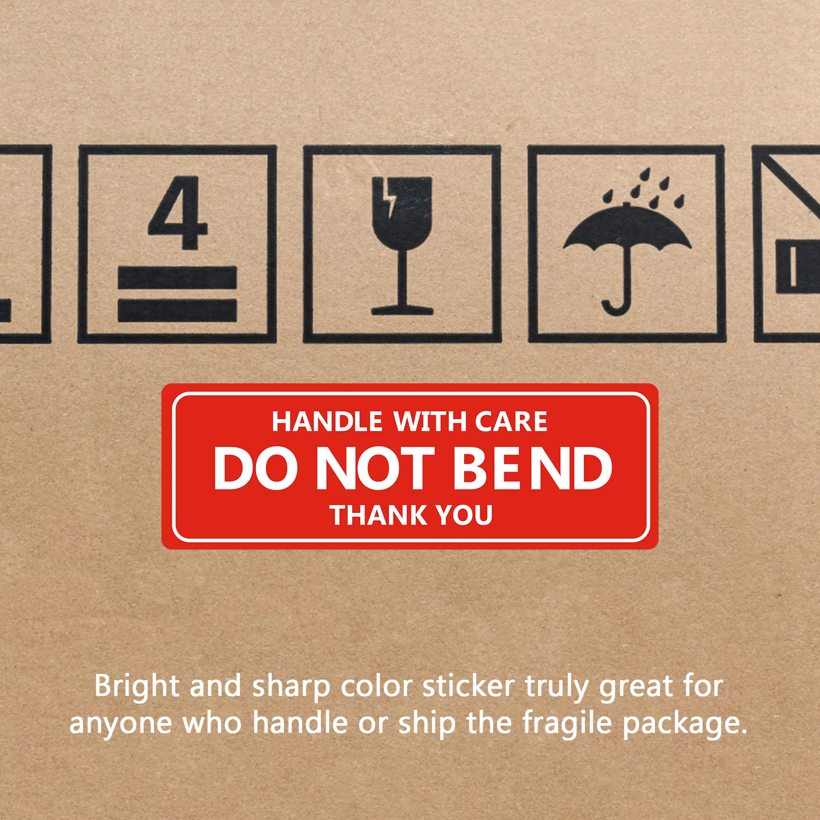 

Ручка с этикеткой по уходу, предупреждающая наклейка для упаковки, хрупкая коробка, прочная красная, белая бумажная наклейка для картонных барабанов