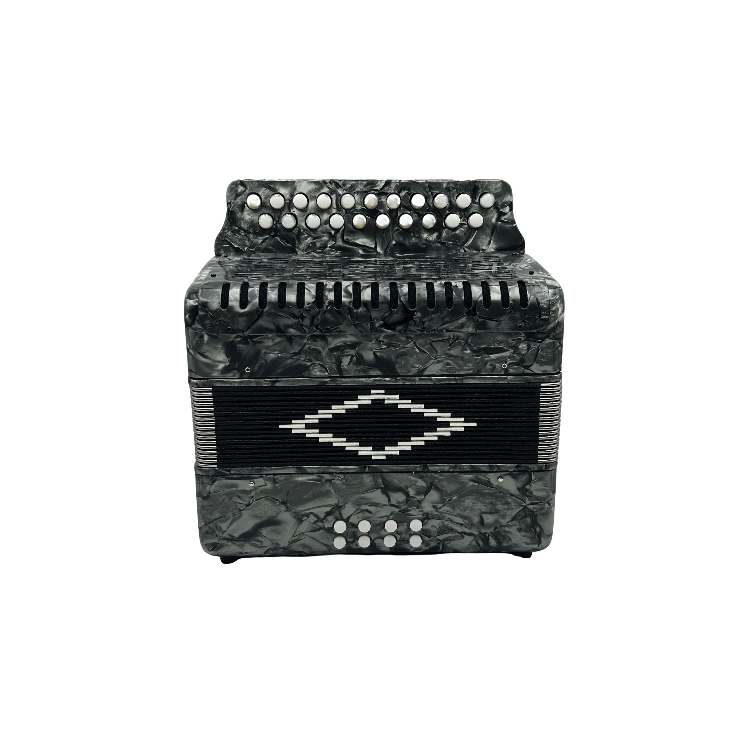 Professional Chromatic 21 Buttons 8 Bass Portable Accordion Grey Celluloid Instrument JB2108 High Quality