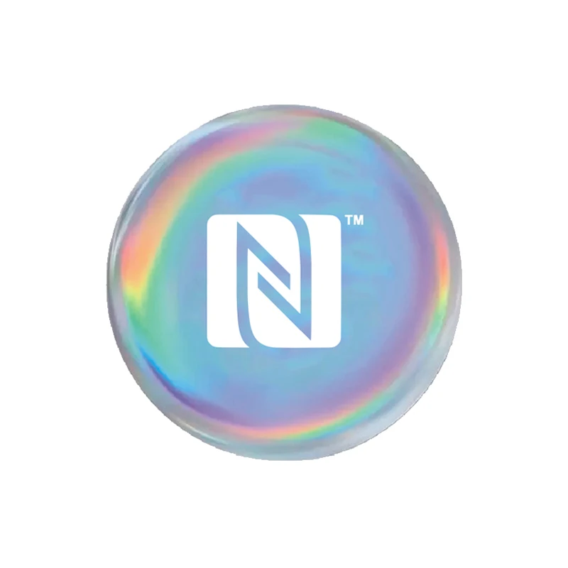 Laserowy Holograficzny Nadruk NFC Dotykowy NFC215 Duża Pamięć 504 Bajty Naklejka NFC z Epoksydową Powłoką do Google Recenzji Instagram WhatsApp