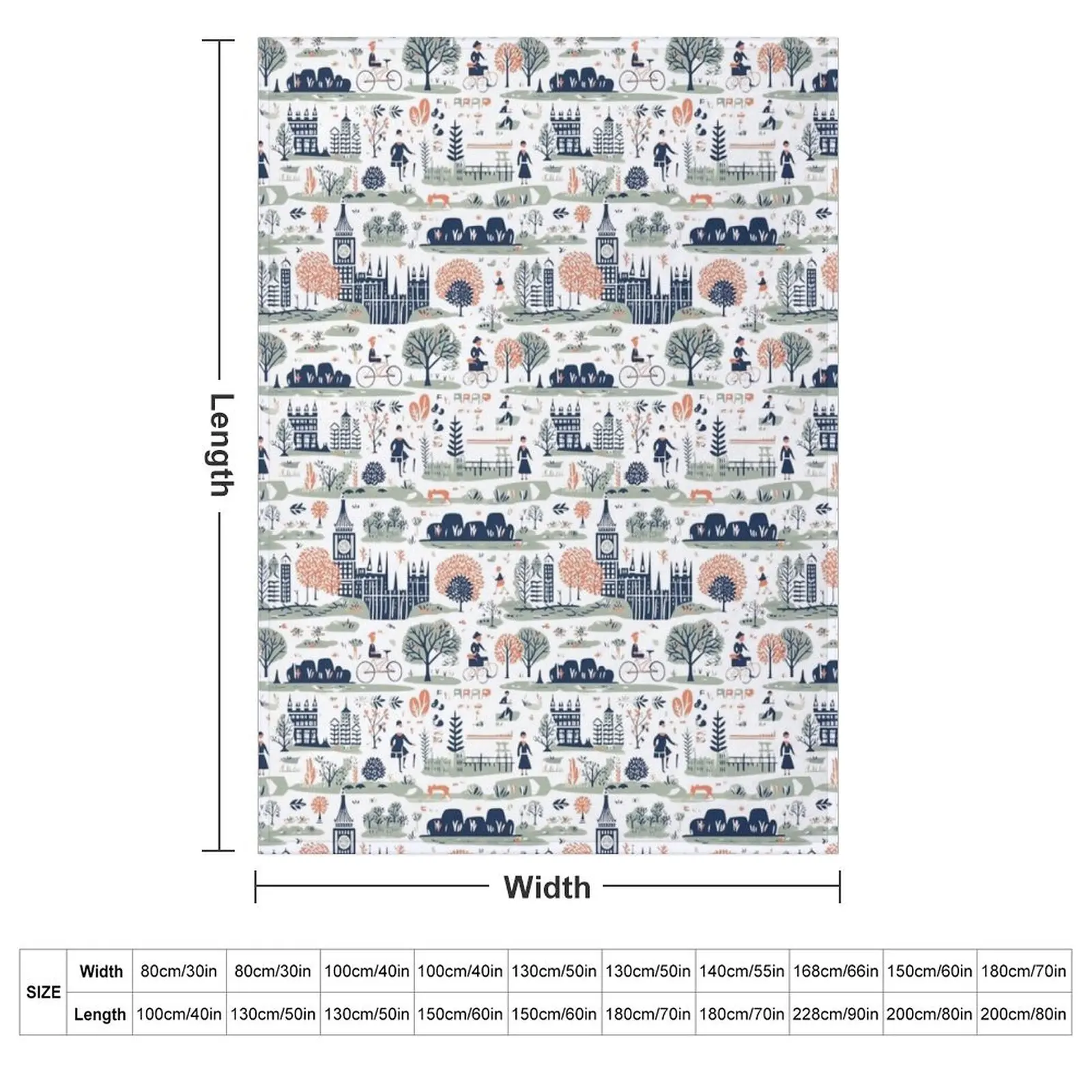 british english england london culture pattern Throw Blanket for winter Luxury Bed Decorative Throw Cute Sofa Throw Blankets